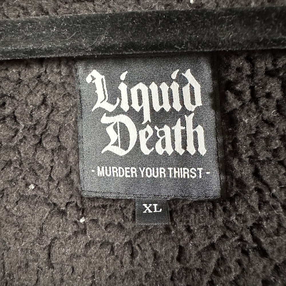 Liquid Death Murder Your Thirst Hoodie Men's XL Black Skull Heavy Cotton Blend - Picture 2 of 13